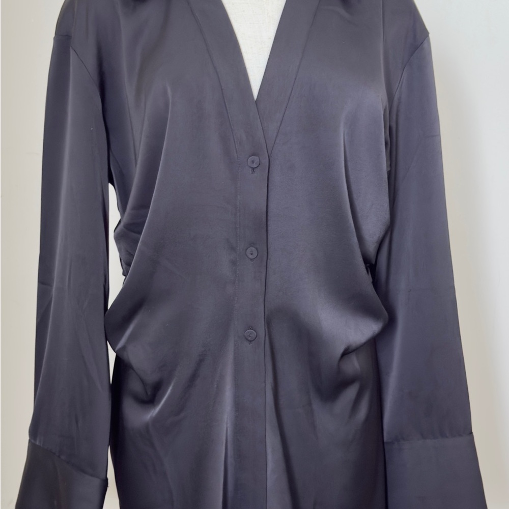 Zara Elegant Black satin Women's Top